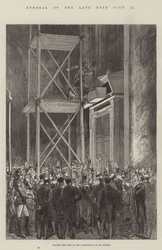 Beerdigung des verstorbenen Papstes Pius IX